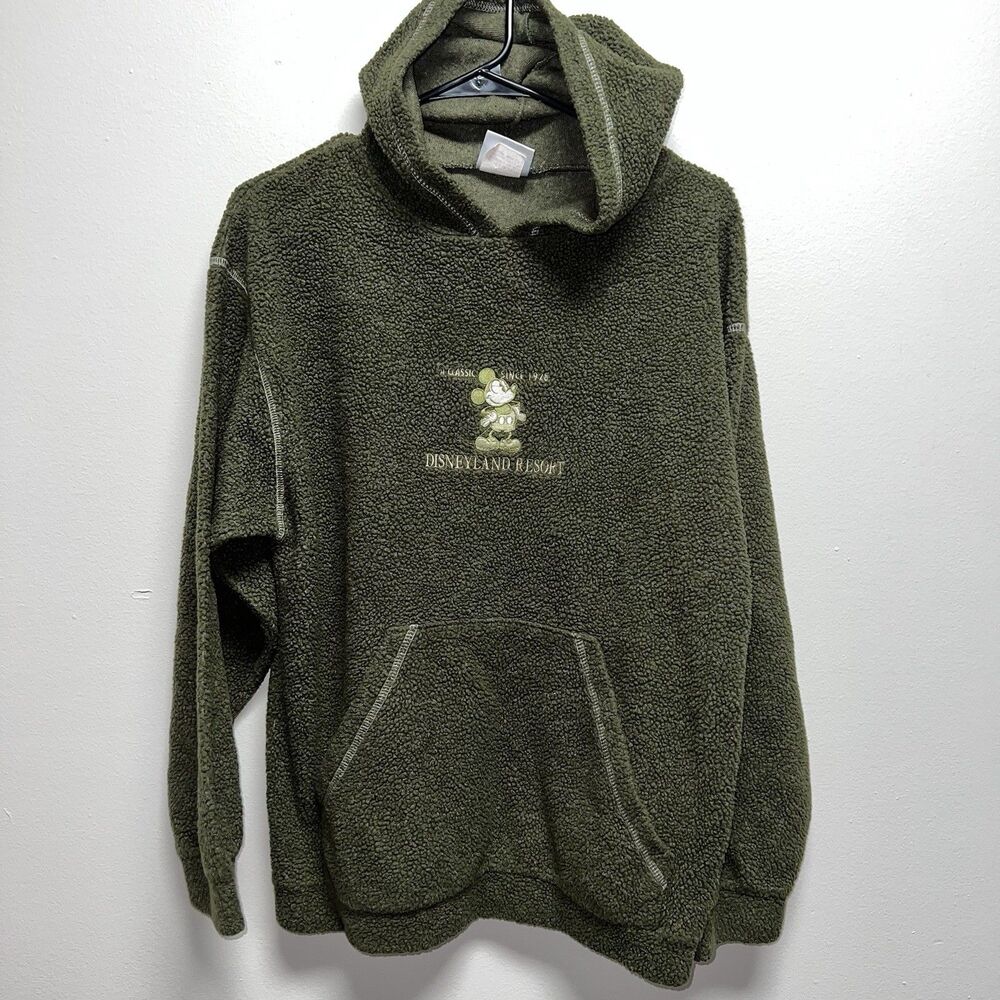 Vintage Disneyland green fleece pullover sweatshirt sweater size small/medium